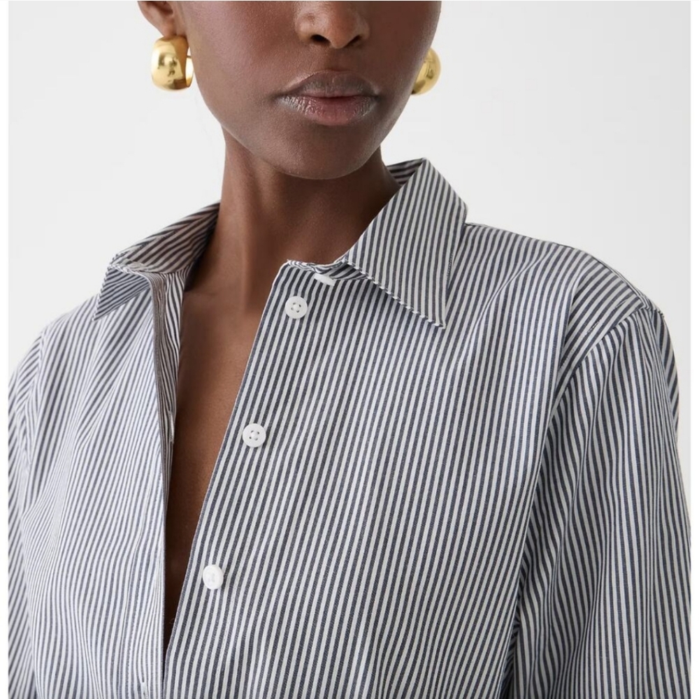 NWT J.Crew Wren Slim Fit Striped Button Shirt In Regenerative Cotton - Picture 3 of 8